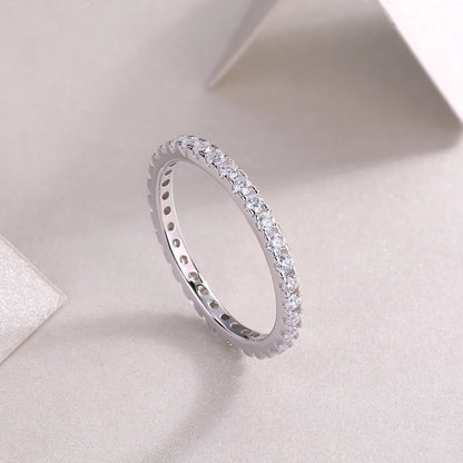 Best Selling Classics Design Moissanite Eternity Ring Silver Jewelry Women Gift  Party Sterling Stone Wedding Technology party