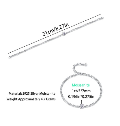 hot sale fine jewelry lab diamond 925 sterling silver rhodium plated moissanite bracelet men  link bracelet