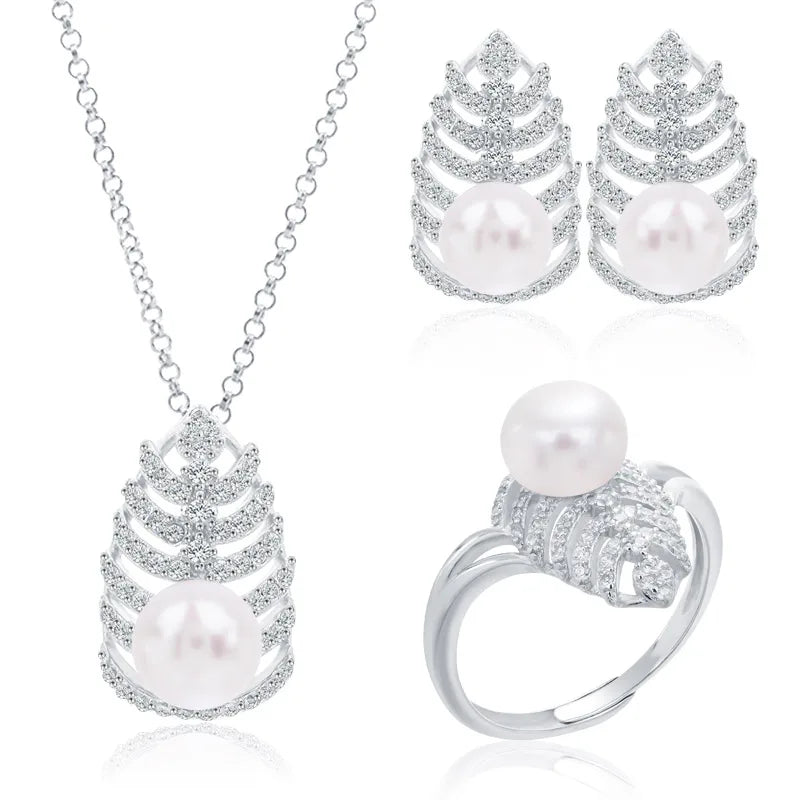 Fashion jewellery fine jewelry ladies women necklaces pendant earrings and ring set