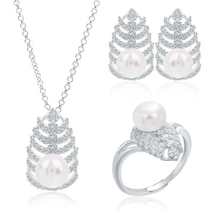 Fashion jewellery fine jewelry ladies women necklaces pendant earrings and ring set