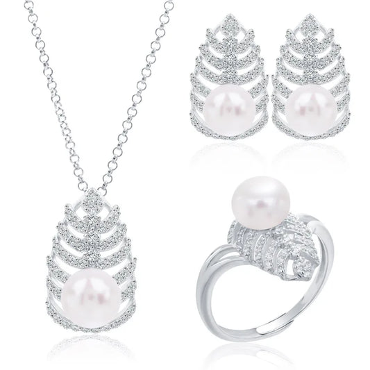 Fashion jewellery fine jewelry ladies women necklaces pendant earrings and ring set