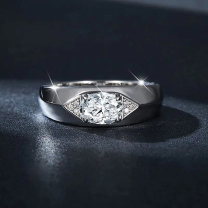 1 Carat Moissanite Men's Ring - Quality for Daily Wear, Parties, Weddings, Perfect Gift for Holidays & Anniversaries