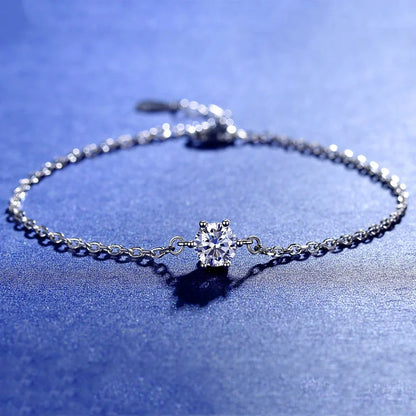 Ladies Fine Jewelry Sterling 925 Silver Bracelet CZ Diamond Fashion Charm Classic Bracelet Women Jewelry