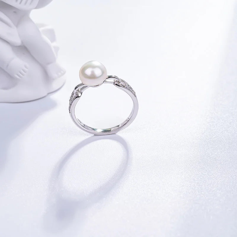 S925 pure silver pearl ring, female niche design, light luxury, high-end feeling, cool style, Instagram trendy fashion