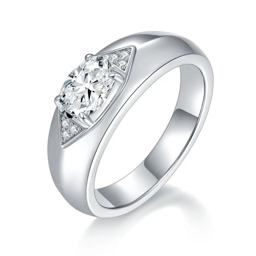 1 Carat Moissanite Men's Ring - Quality for Daily Wear, Parties, Weddings, Perfect Gift for Holidays & Anniversaries