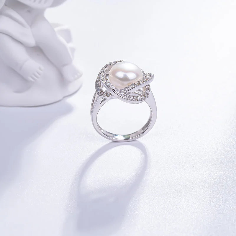 S925 pure silver pearl ring, female niche design, light luxury, high-end feeling, cool style, Instagram trendy fashion