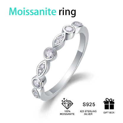 High Quality Color Moissanite Women's Engagement Ring Twisted s925 Sterling Silver Wed Ring Wholesale