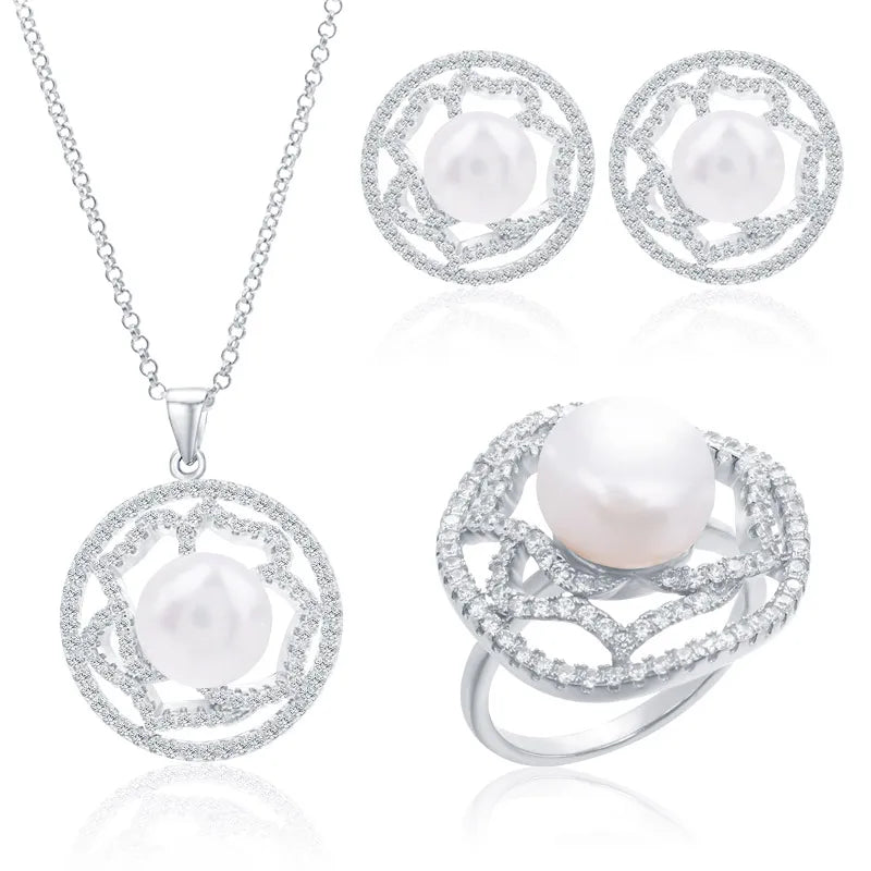 Fashion jewellery fine jewelry ladies women necklaces pendant earrings and ring set