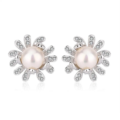 Earrings pendant ring fashion luxury 925 silver zircon fashion jewelry zirconia pearl jewelry sets for women