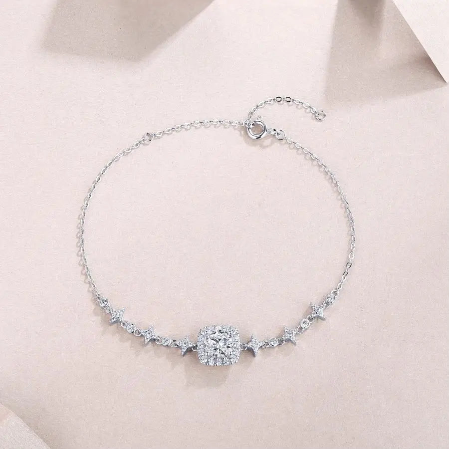 JIU ZUAN 1 Carat Moissanite Tennis Necklace & Bracelet - 925 Silver, Lab Diamonds, GRA Certificate, Unisex