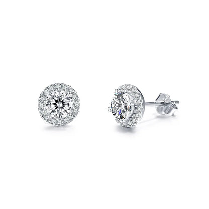 Jeweller Buy Luxury 925 Sterling Silver Earrings with VVS1 Diamond Moissanite Classic Ear Studs