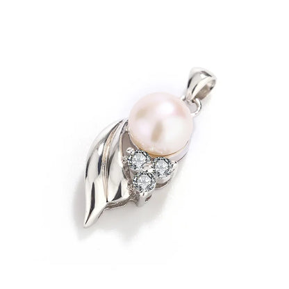 Custom logo fine fashion jewellery modern diamond 925 sterling silver freshwater pearl necklace pendants for pearl setting