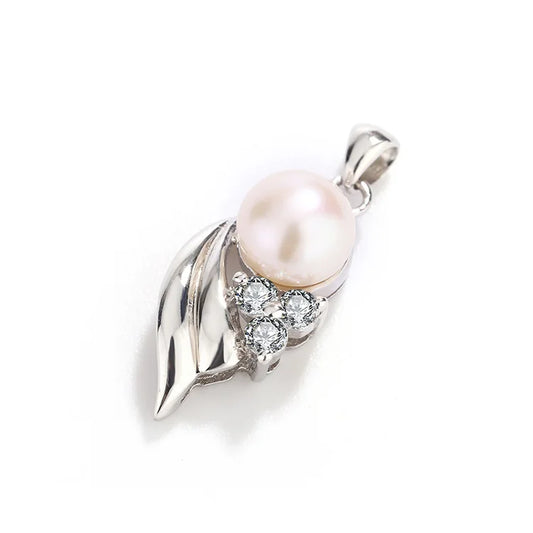 Custom logo fine fashion jewellery modern diamond 925 sterling silver freshwater pearl necklace pendants for pearl setting