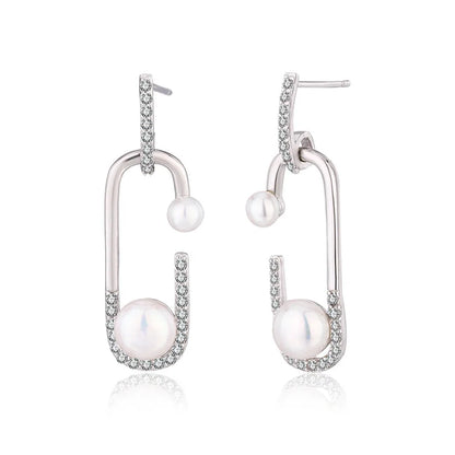 2024 fine jewelry 925 silver unique design fashion freshwater pearl stud earrings for women