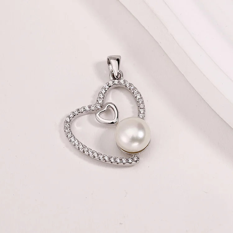 Best bulk price wholesale custom freshwater pearl 925 sterling silver heart shaped pendant