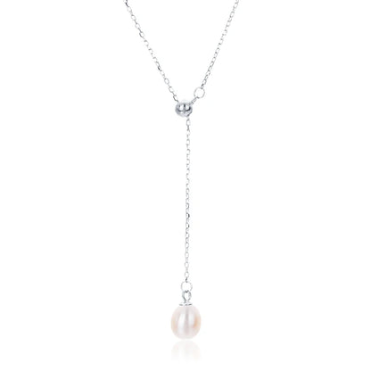 925 sterling silver women teardrop pearl charm drop pendant necklace with pearl pendant