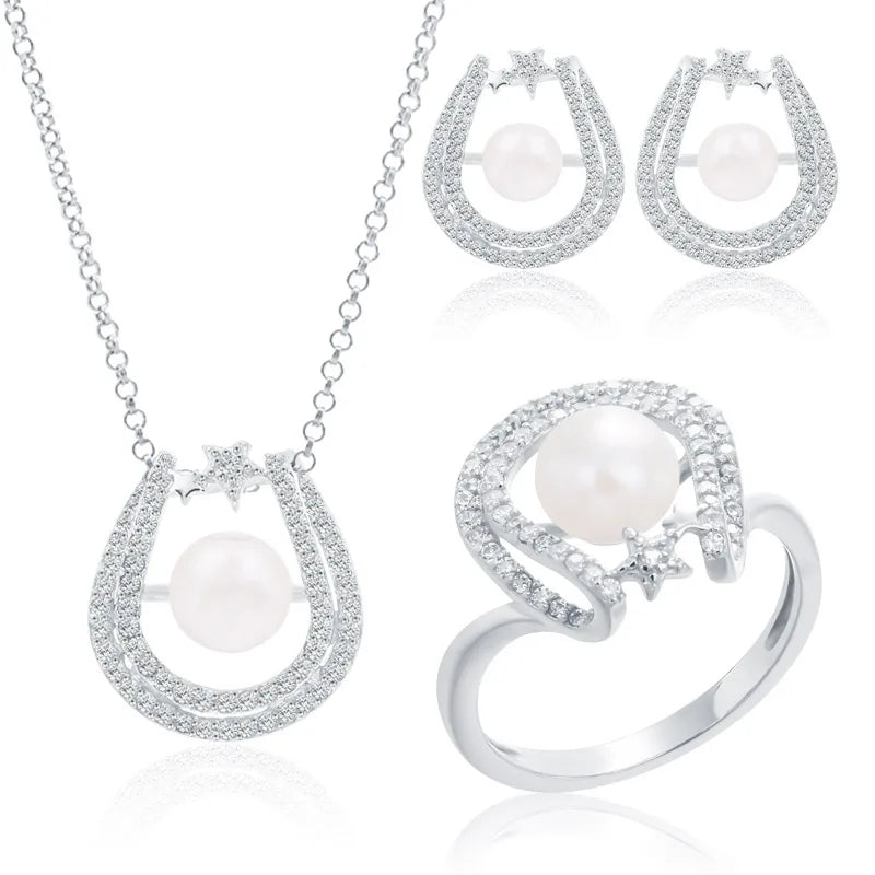 Fashion jewellery fine jewelry ladies women necklaces pendant earrings and ring set