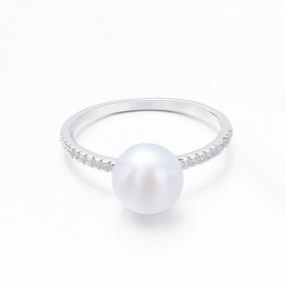 S925 pure silver pearl ring, female niche design, light luxury, high-end feeling, cool style, Instagram trendy fashion