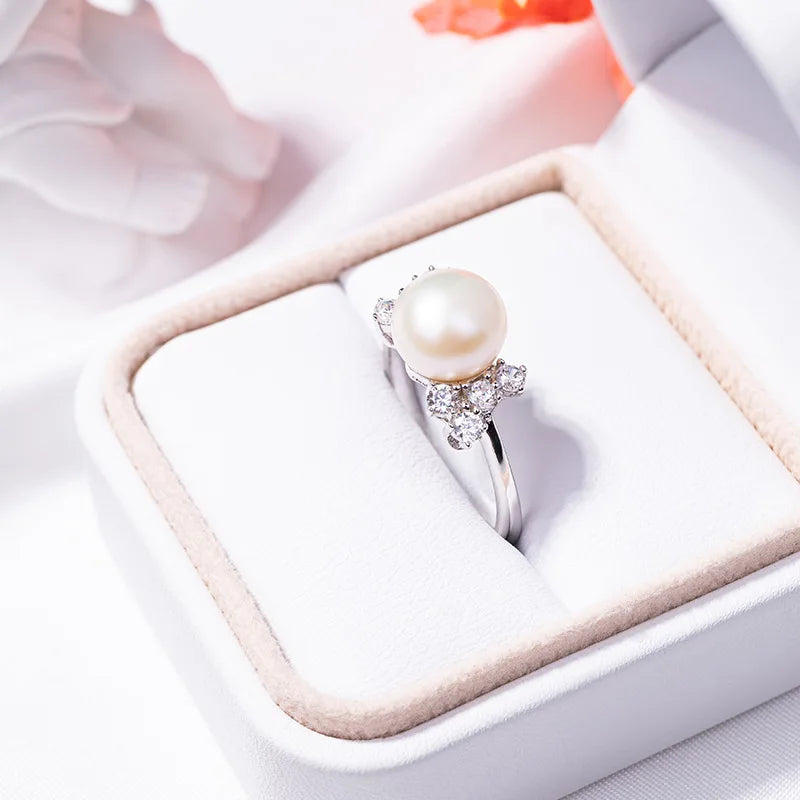 S925 pure silver pearl ring, female niche design, light luxury, high-end feeling, cool style, Instagram trendy fashion