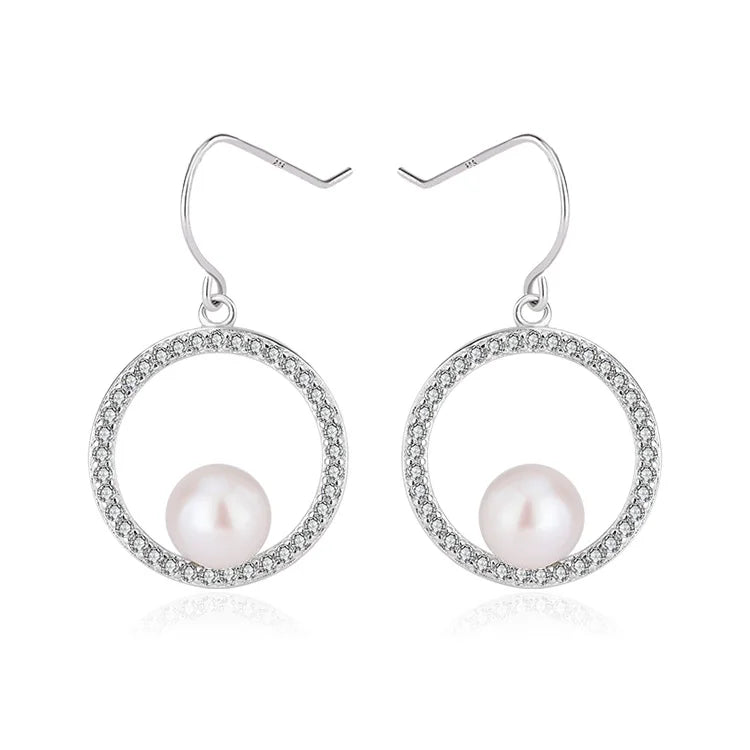 Custom fashion fine jewellery jewelry luxury 925 sterling silver pearl women earrings for women