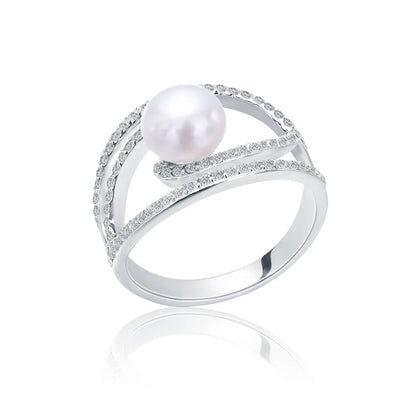 S925 pure silver pearl ring, female niche design, light luxury, high-end feeling, cool style, Instagram trendy fashion