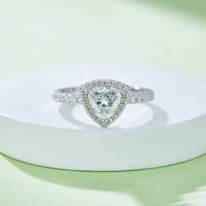 1-Carat Triangle Moissanite Engagement Ring - 925 Silver Plated, Moissanite, perfect for daily wear and Valentine's gifting.