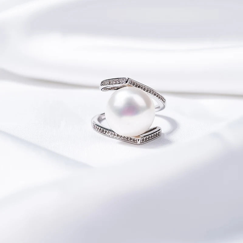 S925 pure silver pearl ring, female niche design, light luxury, high-end feeling, cool style, Instagram trendy fashion