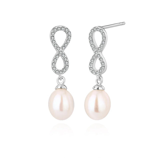 NewIn 2024 trendy plated gold fine jewelry freshwater pearl 925 silver zirconia earrings for women