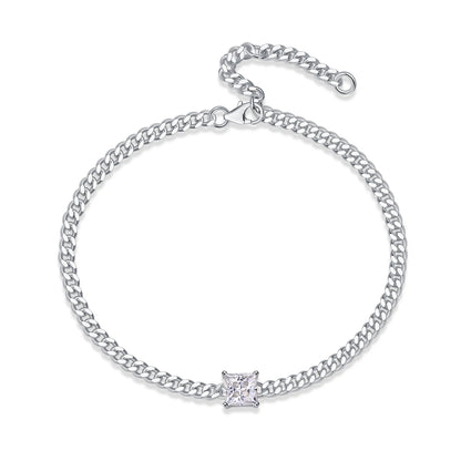 New Arrival Minimalist 925 Sterling Silver Bead Link Chain White Gol Moissanite Trendy Necklace For Gift L230813115