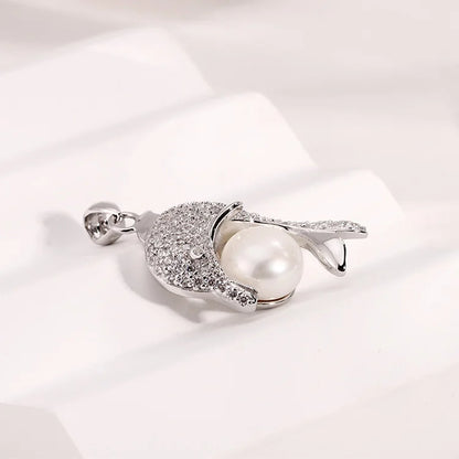 Ladies women fashion fine jewelry custom shape customizable zirconia modern pearl diamond charm pendant for necklace