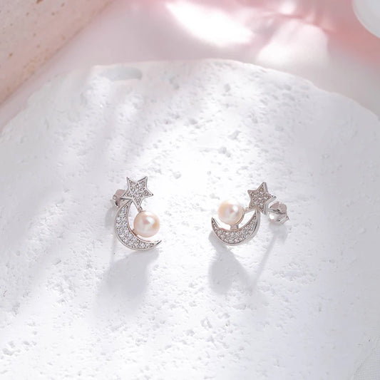 Fashionable 925 silver jewelry set, pearl jewelry, earrings, rings, necklaces, perfect for various occasions such as weddings.