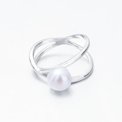 S925 pure silver pearl ring, female niche design, light luxury, high-end feeling, cool style, Instagram trendy fashion