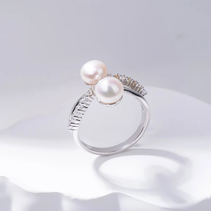 S925 pure silver pearl ring, female niche design, light luxury, high-end feeling, cool style, Instagram trendy fashion