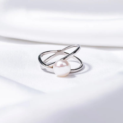 S925 pure silver pearl ring, female niche design, light luxury, high-end feeling, cool style, Instagram trendy fashion