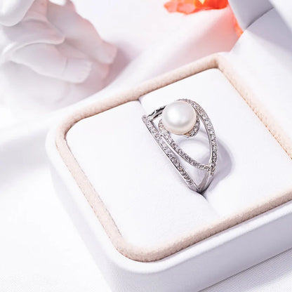 S925 pure silver pearl ring, female niche design, light luxury, high-end feeling, cool style, Instagram trendy fashion