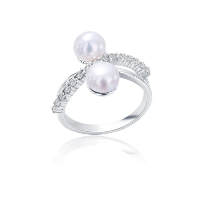 S925 pure silver pearl ring, female niche design, light luxury, high-end feeling, cool style, Instagram trendy fashion