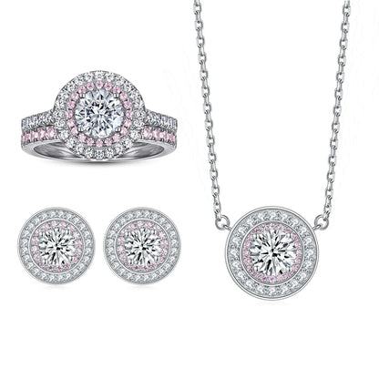 Jewelry Set 925 Sterling Silver Women Jewelry Zircon Stone Ring Necklace Earring Non Tarnish Rhodium Plated Jewelry Sets