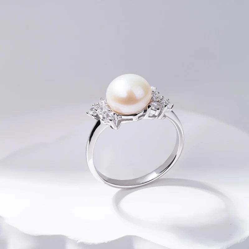 S925 pure silver pearl ring, female niche design, light luxury, high-end feeling, cool style, Instagram trendy fashion