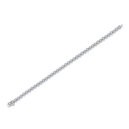 3MM Moissanite Tennis Bracelet, White Gold Plated 925 Silver, D Color VVS1 Solitaire, Women's Jewelry for Birthday & Weddings