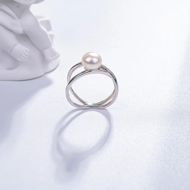 S925 pure silver pearl ring, female niche design, light luxury, high-end feeling, cool style, Instagram trendy fashion