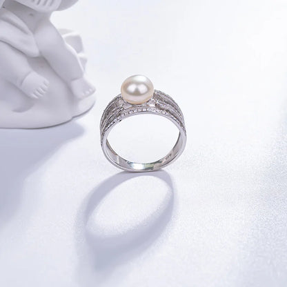 S925 pure silver pearl ring, female niche design, light luxury, high-end feeling, cool style, Instagram trendy fashion