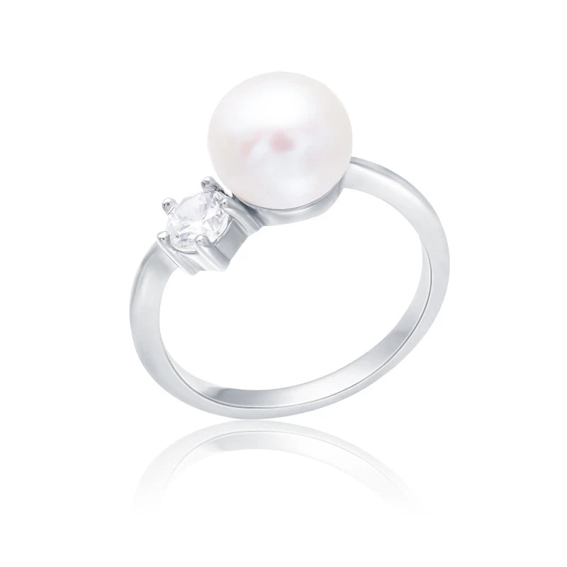 S925 pure silver pearl ring, female niche design, light luxury, high-end feeling, cool style, Instagram trendy fashion