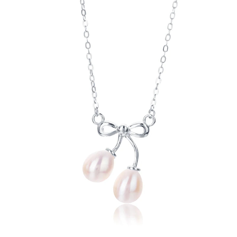 925 sterling silver women teardrop pearl charm drop pendant necklace with pearl pendant