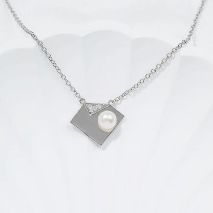 925 sterling silver women teardrop pearl charm drop pendant necklace with pearl pendant