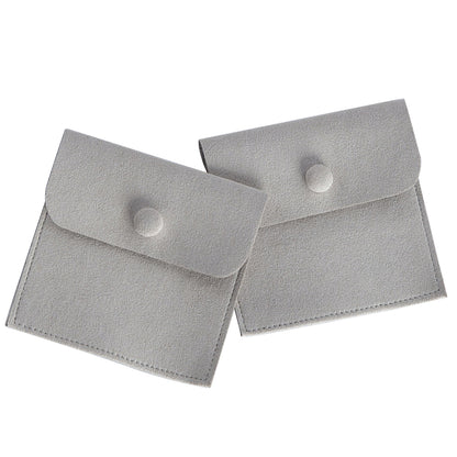 100 PCS 8 × 8 CM Snap Fastener Suede Pouch Jewelry Storage Bags