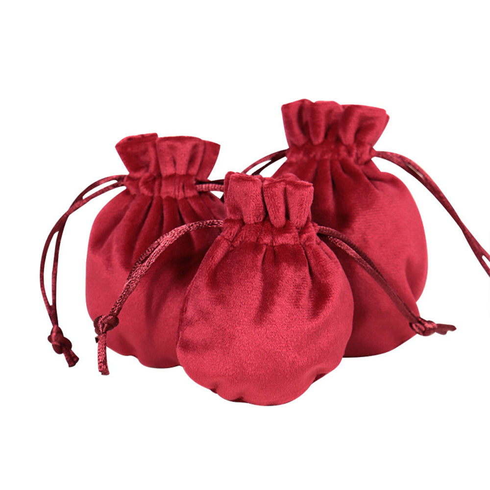 Red Drawstring Velvet Pouch， Price for 25 Pieces