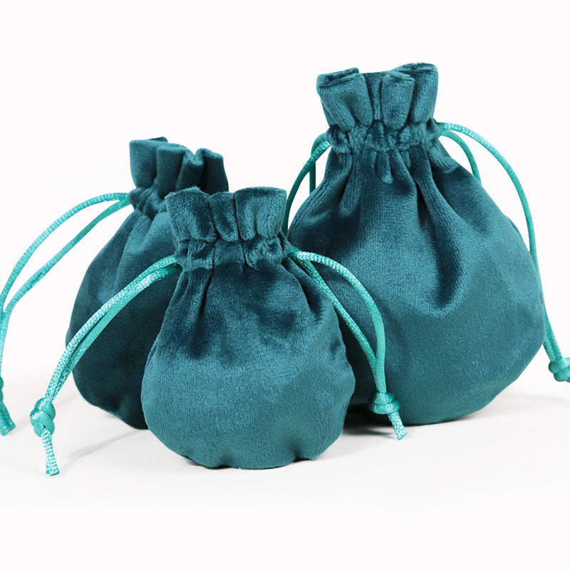 Blue Drawstring Velvet Pouch， Price for 25 Pieces