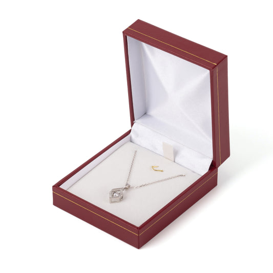 12PCS Classic Red Leatherette Jewelry Box for Necklace and Pendant