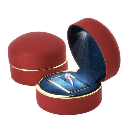 Elegant High-End Oval Jewelry Light Box Packaging for Wedding Gift Personal