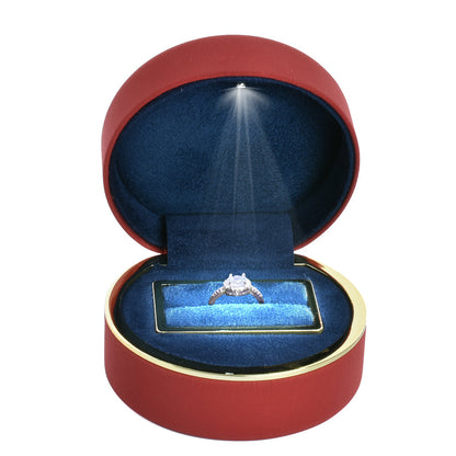 Elegant High-End Oval Jewelry Light Box Packaging for Wedding Gift Personal